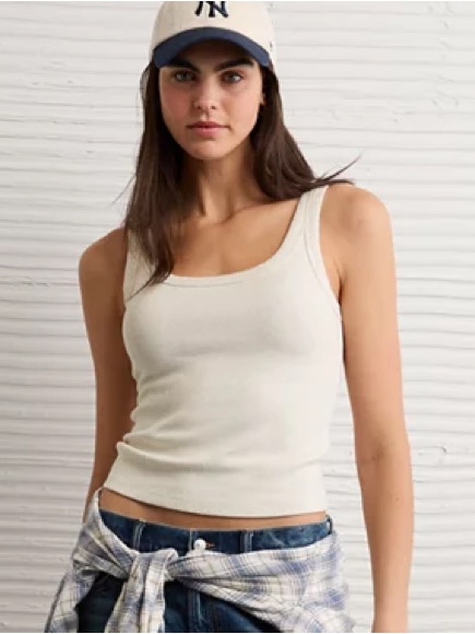 American Eagle Outfitters Cream Tank Top